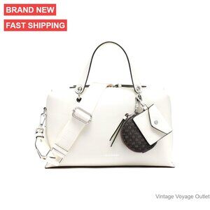 Vegan Leather Satchel Crossbody Bag with Interior Pockets